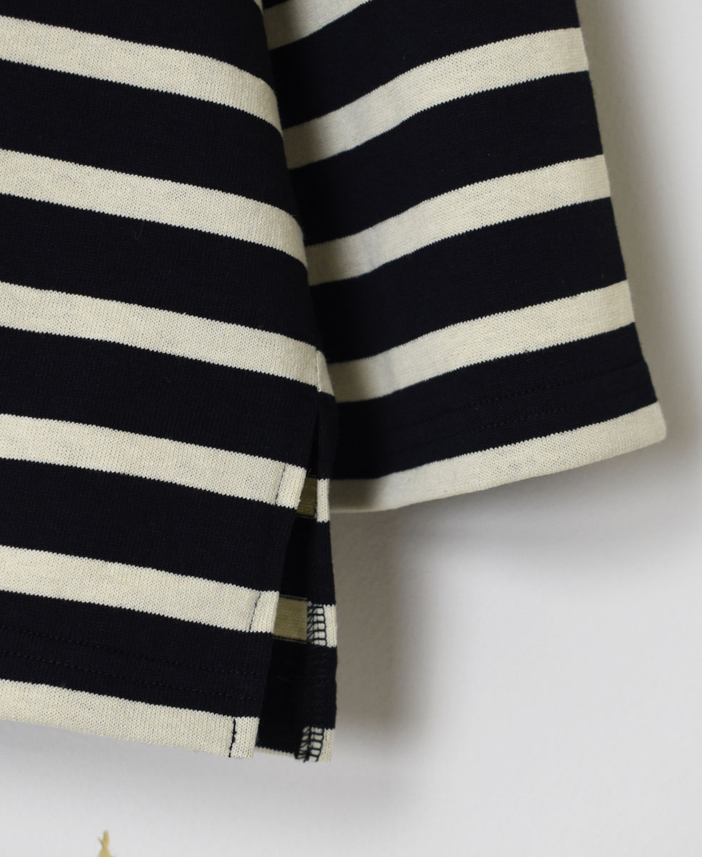 NLA2351 (カットソー) REGULAR STRIPE OVER SIZE L/SL BOAT-NECK BASQUE SHIRT