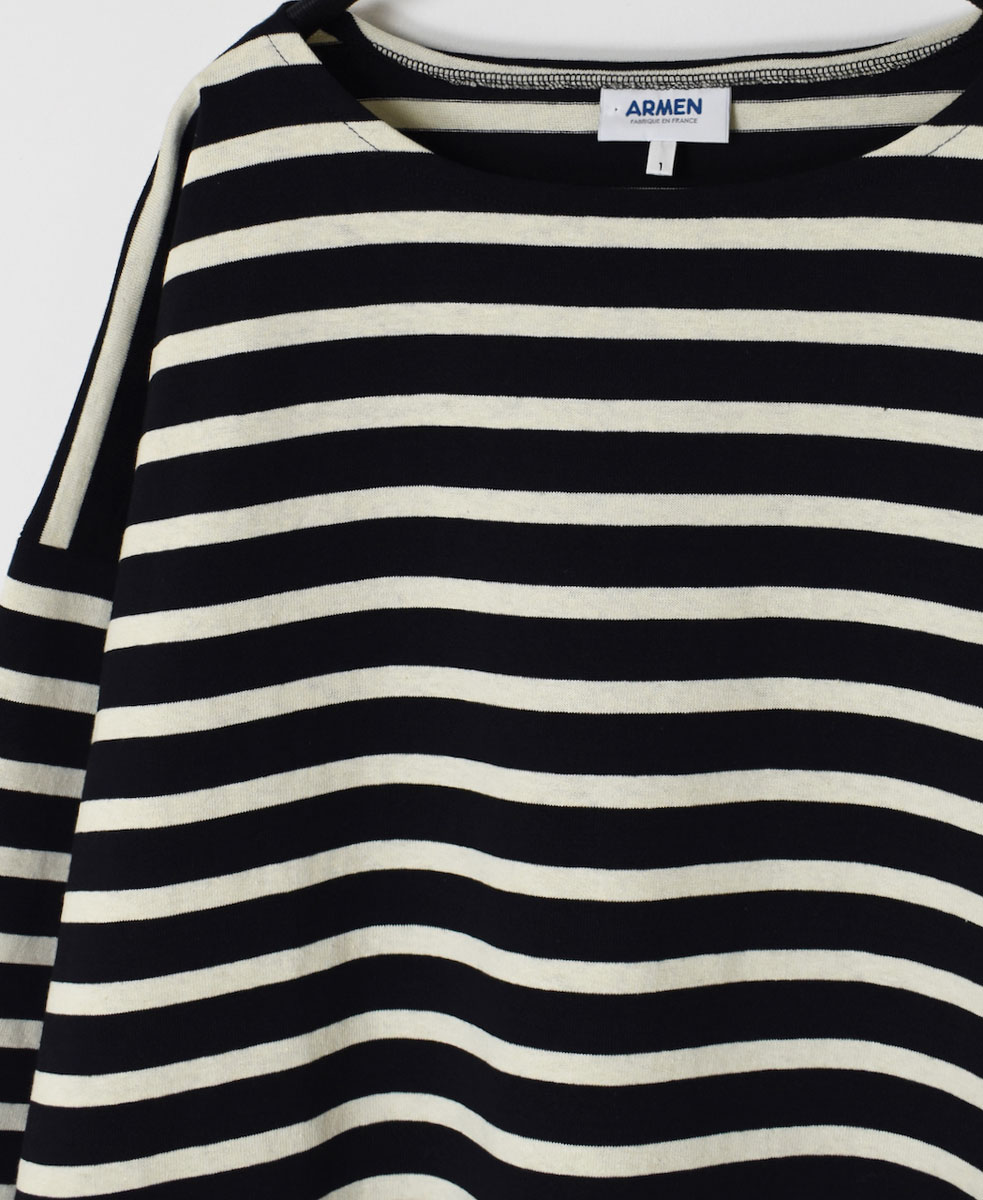 NLA2351 (カットソー) REGULAR STRIPE OVER SIZE L/SL BOAT-NECK BASQUE SHIRT