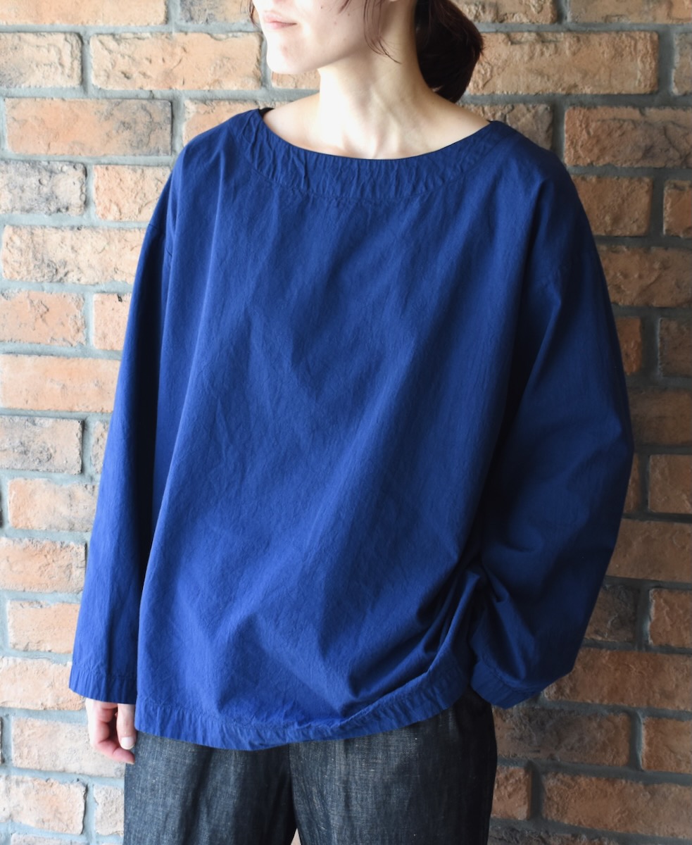 INAM2473PD(スモック) 40s POPLIN OVER DYED BOAT NECK SMOCK