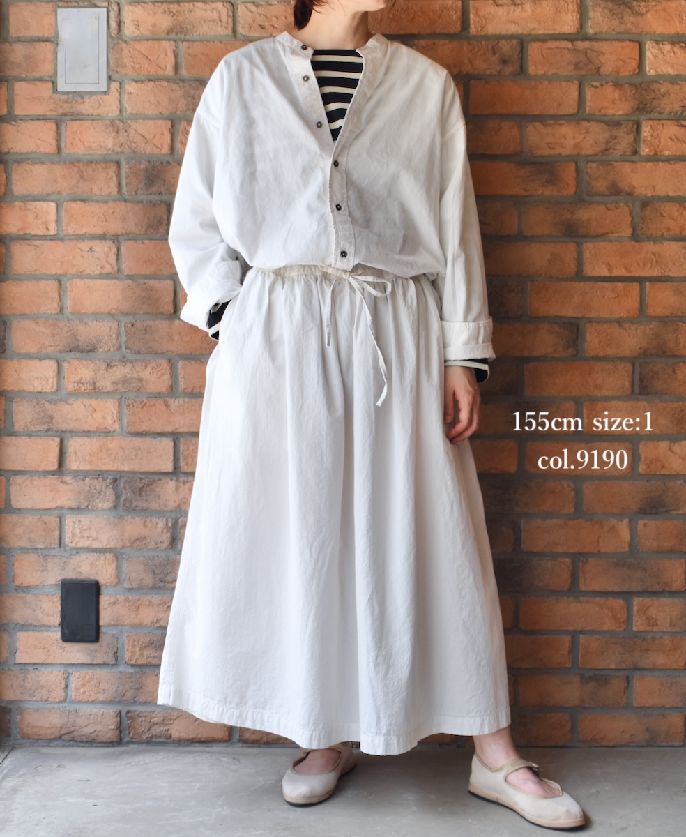 INAM2475PD(スカート) 40s POPLIN OVER DYED GATHERED SKIRT