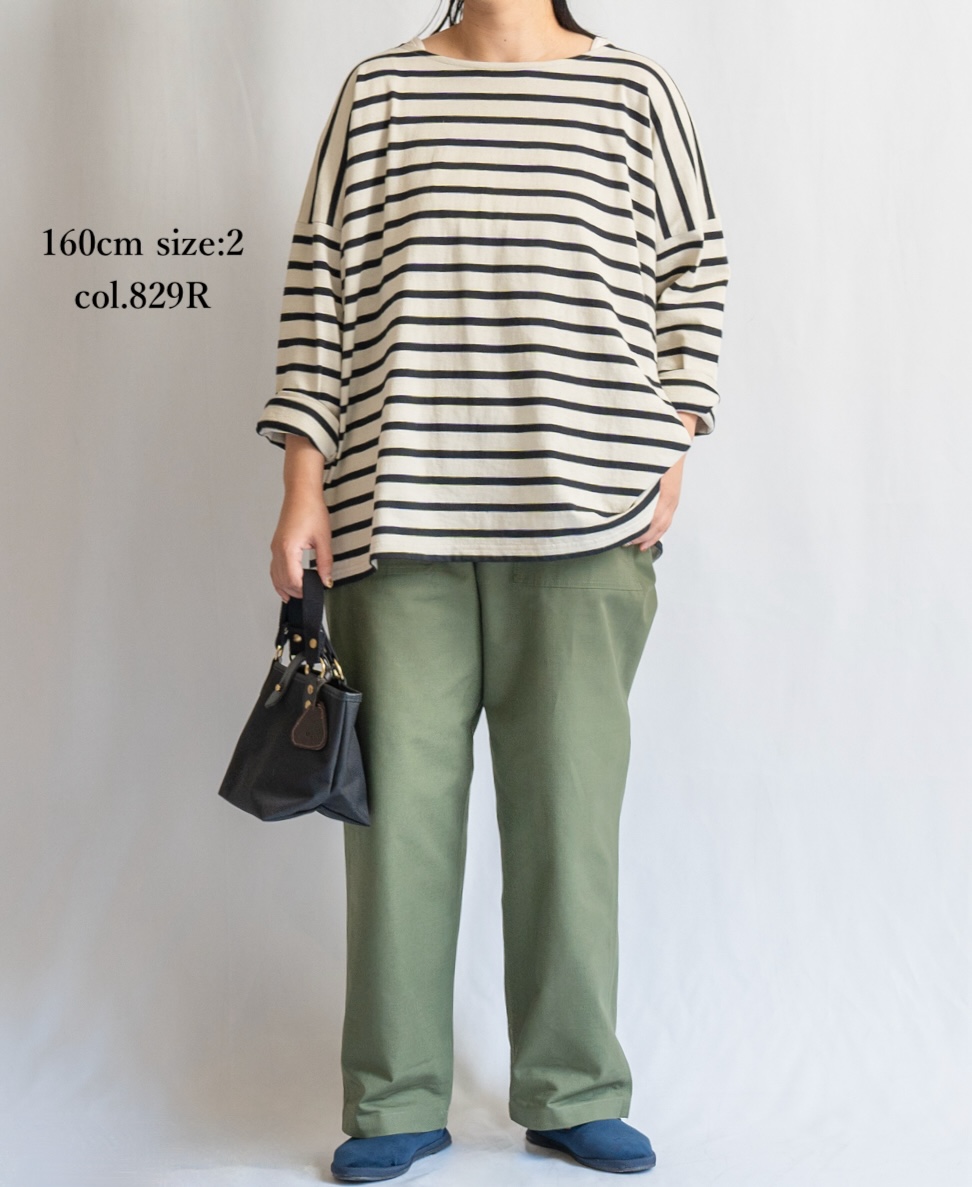 NLA2351 (カットソー) REGULAR STRIPE OVER SIZE L/SL BOAT-NECK BASQUE SHIRT