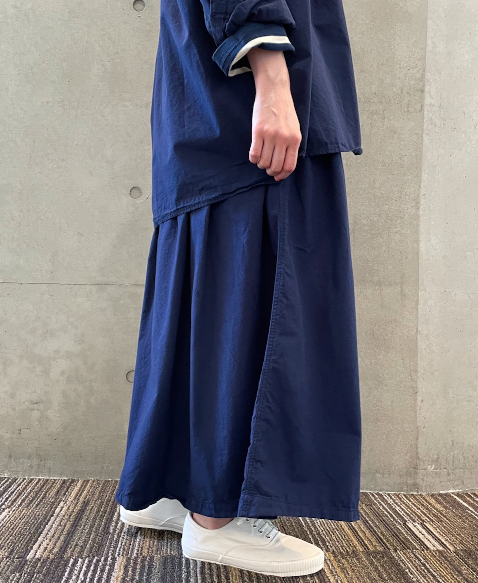 INAM2475PD(スカート) 40s POPLIN OVER DYED GATHERED SKIRT