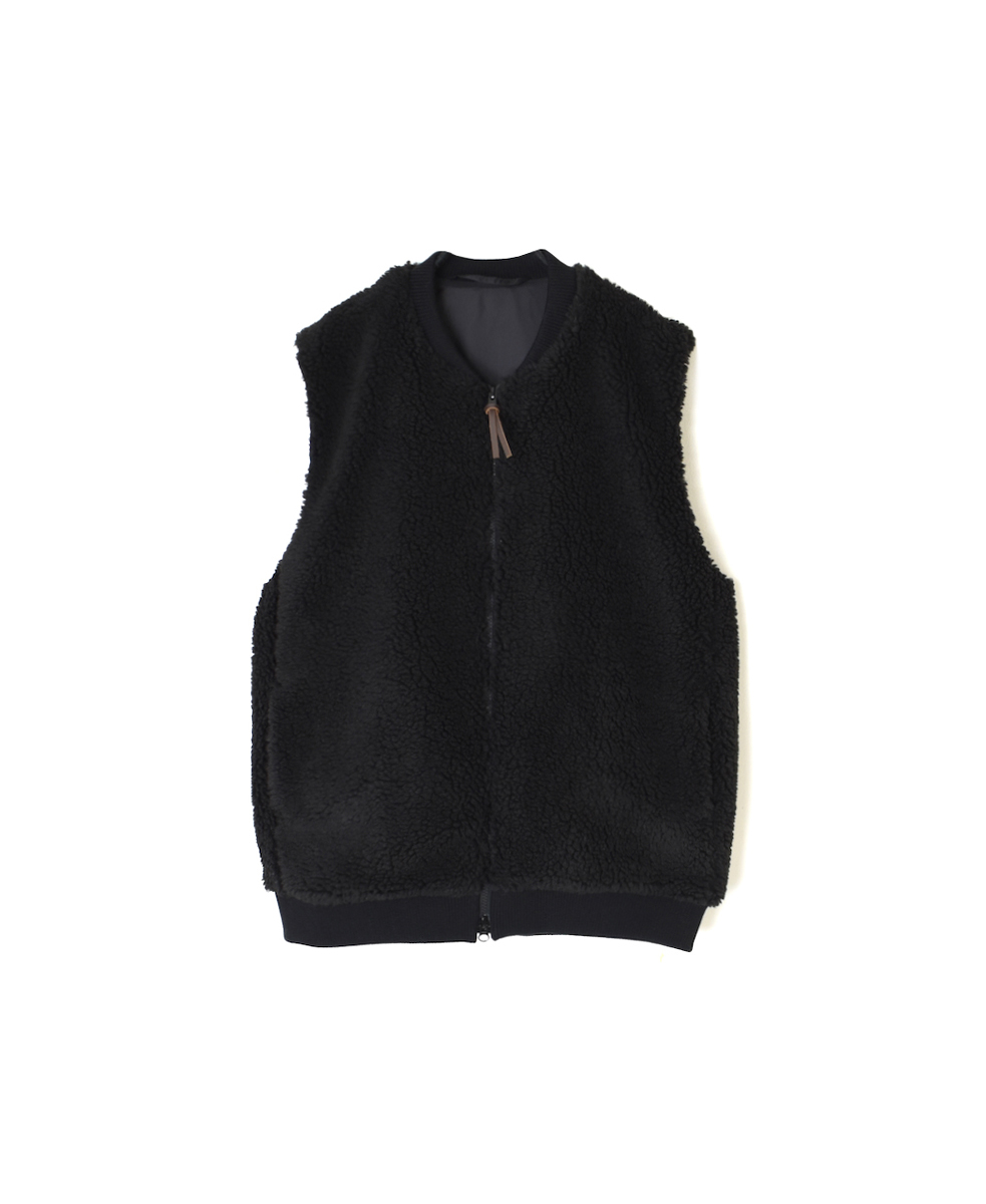 ADNAM2451(ベスト) ZIP-UP FLEECE RIB COLLAR VEST