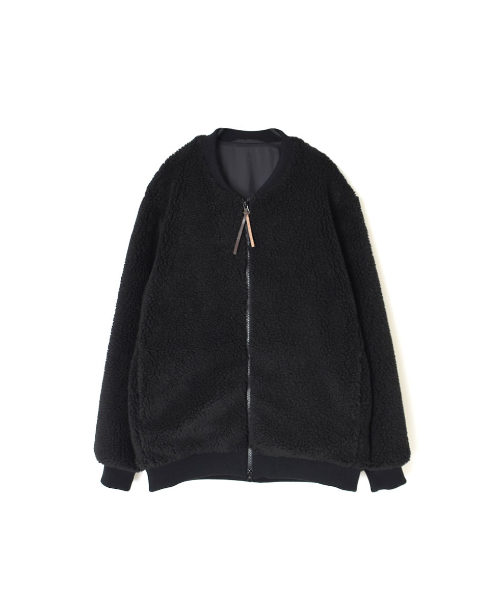 ADNAM2453(ジャケット) ZIP-UP FLEECE RIB COLLAR JACKET