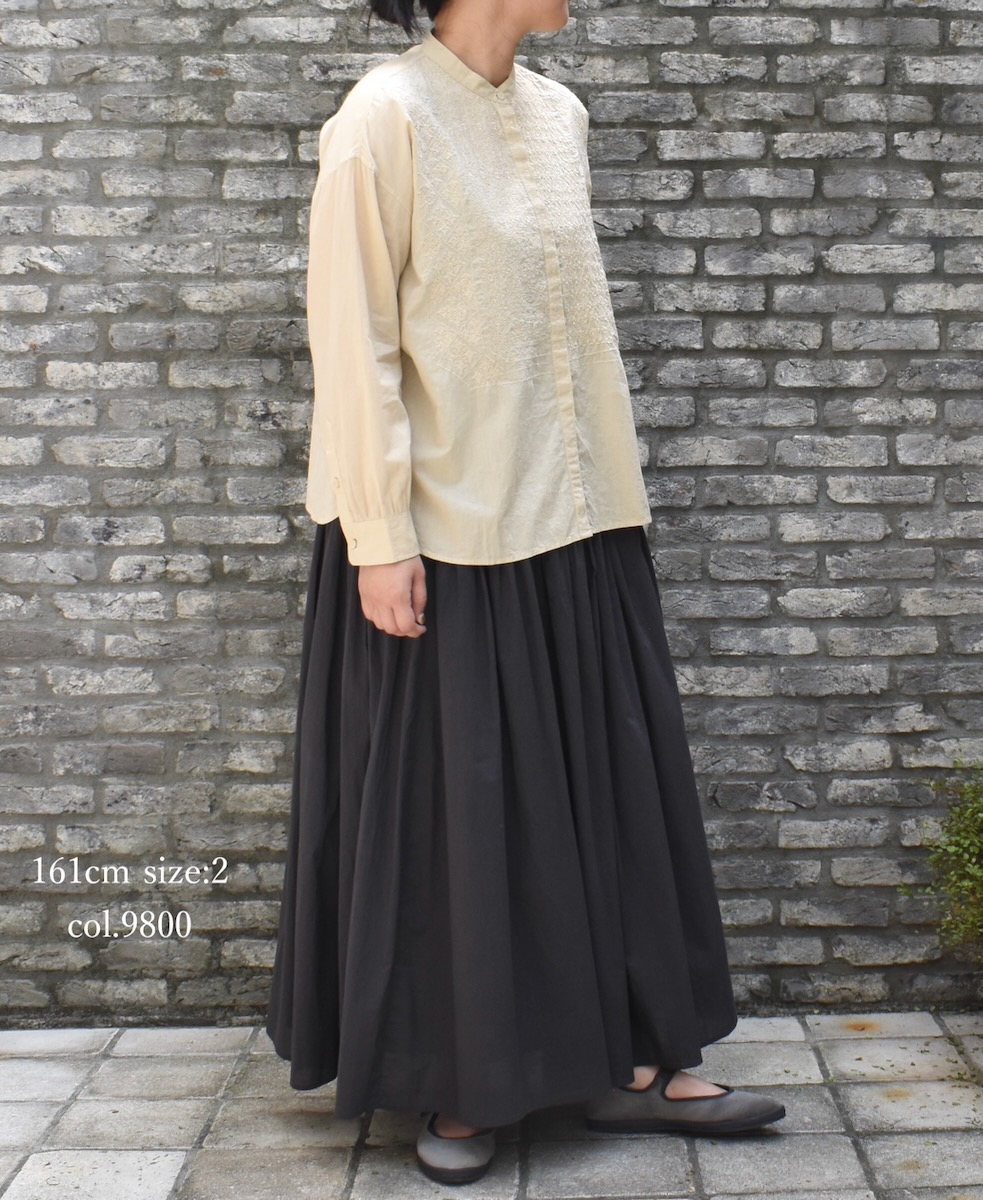 NMDS24595(スカート) 60s ORGANIC CAMBRIC MINI PINTUCK FLARED SKIRT