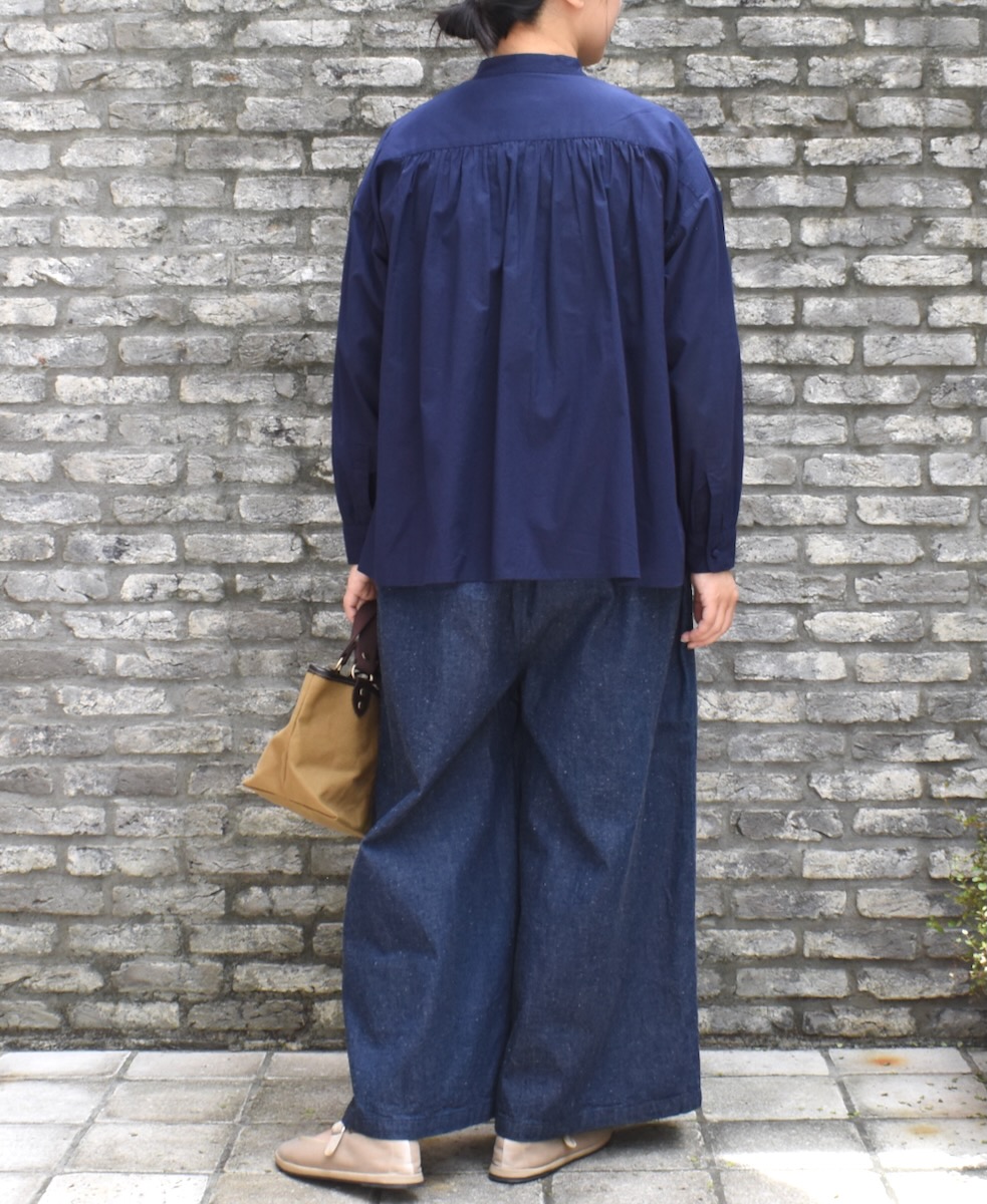 NMDS24592(シャツ) 60s ORGANIC CAMBRIC PINTUCK & EMB BANDED COLLAR SHIRT