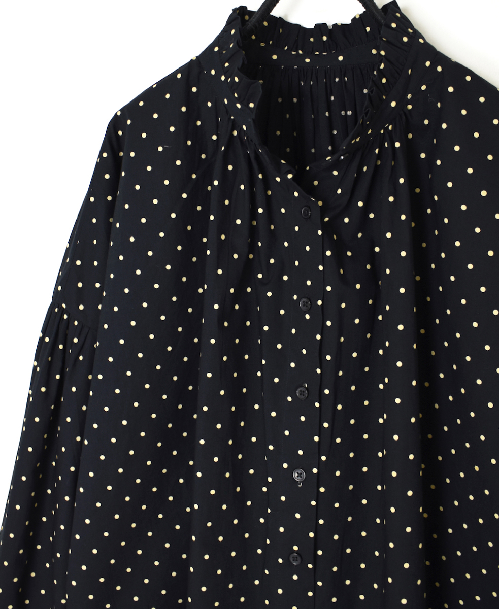 NSL24511(シャツ) 40s POPLIN DOT PRINT FRILL COLLAR SHIRT