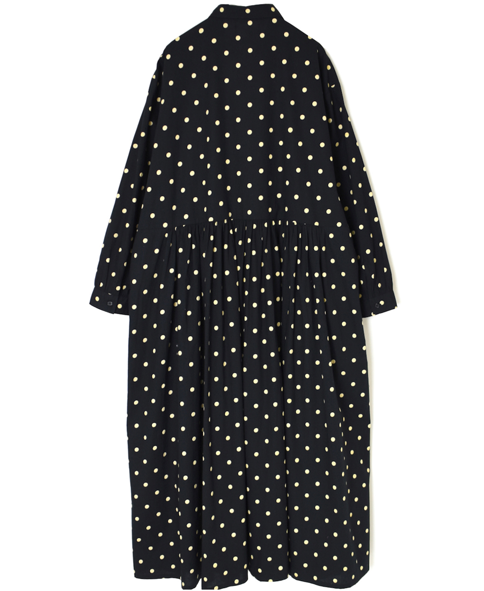 NSL22533 (ワンピース) 40s POPLIN DOT PRINT REGULAR COLLAR DRESS