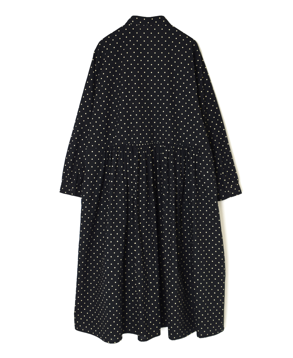 NSL22533 (ワンピース) 40s POPLIN DOT PRINT REGULAR COLLAR DRESS