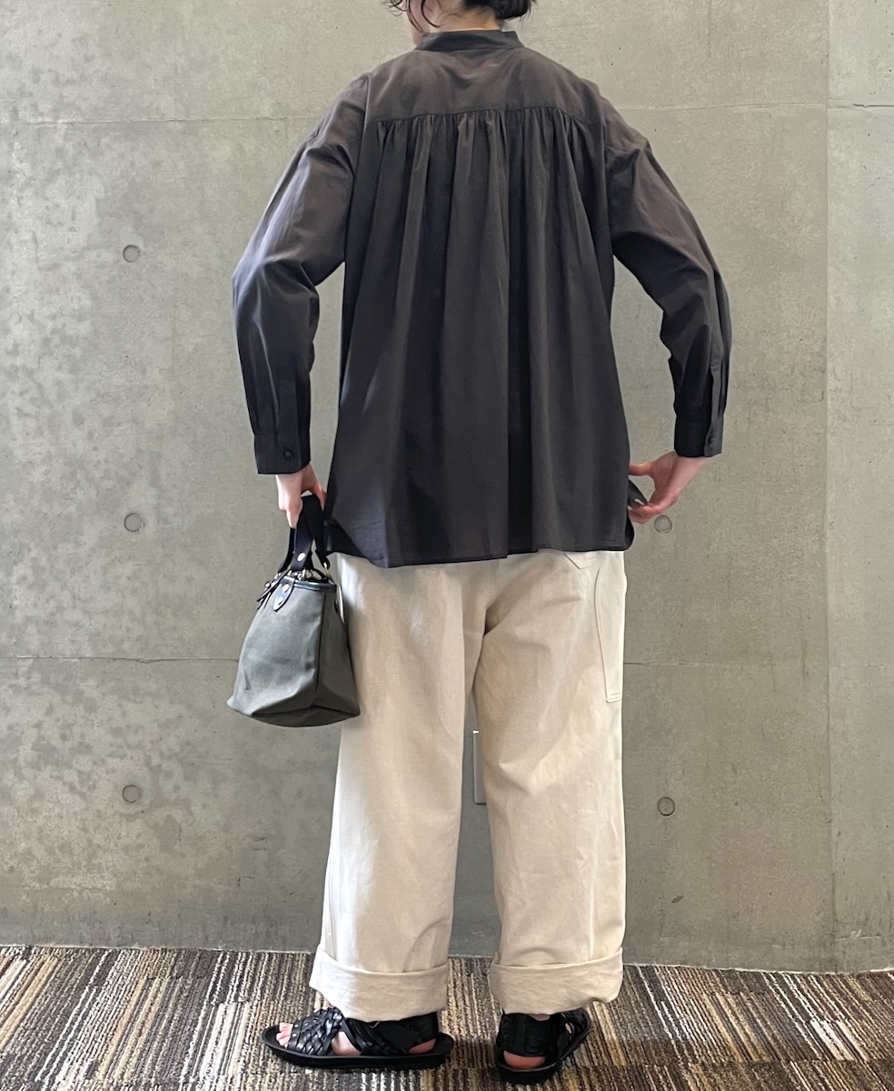 NMDS24592(シャツ) 60s ORGANIC CAMBRIC PINTUCK & EMB BANDED COLLAR SHIRT