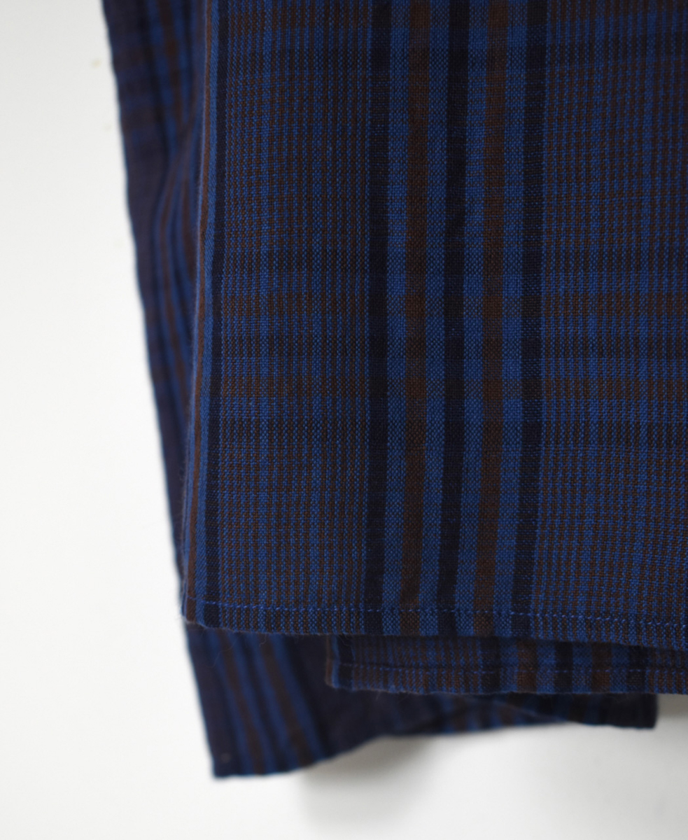 NMDS24582(ワンピース) WOOL COTTON CHECK CREW-NECK P/O SHIRT DRESS WITH MINI PINTUCK