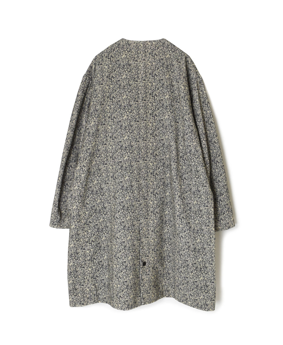 NSL24532(ジャケット) CORDUROY FLOWER PRINT NO COLLAR DOUBLE LONG JACKET