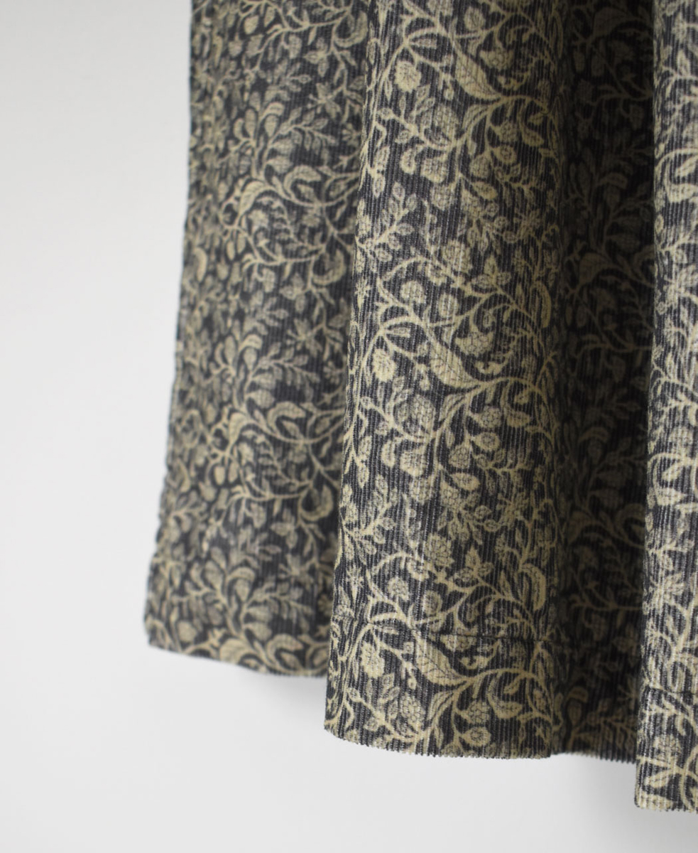 NSL24534(スカート) CORDUROY FLOWER PRINT GATHERED SKIRT