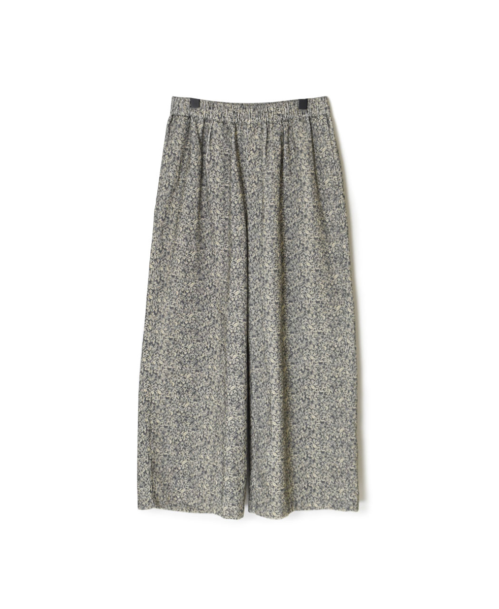 NSL24535(パンツ) CORDUROY FLOWER PRINT WIDE EASY PANTS