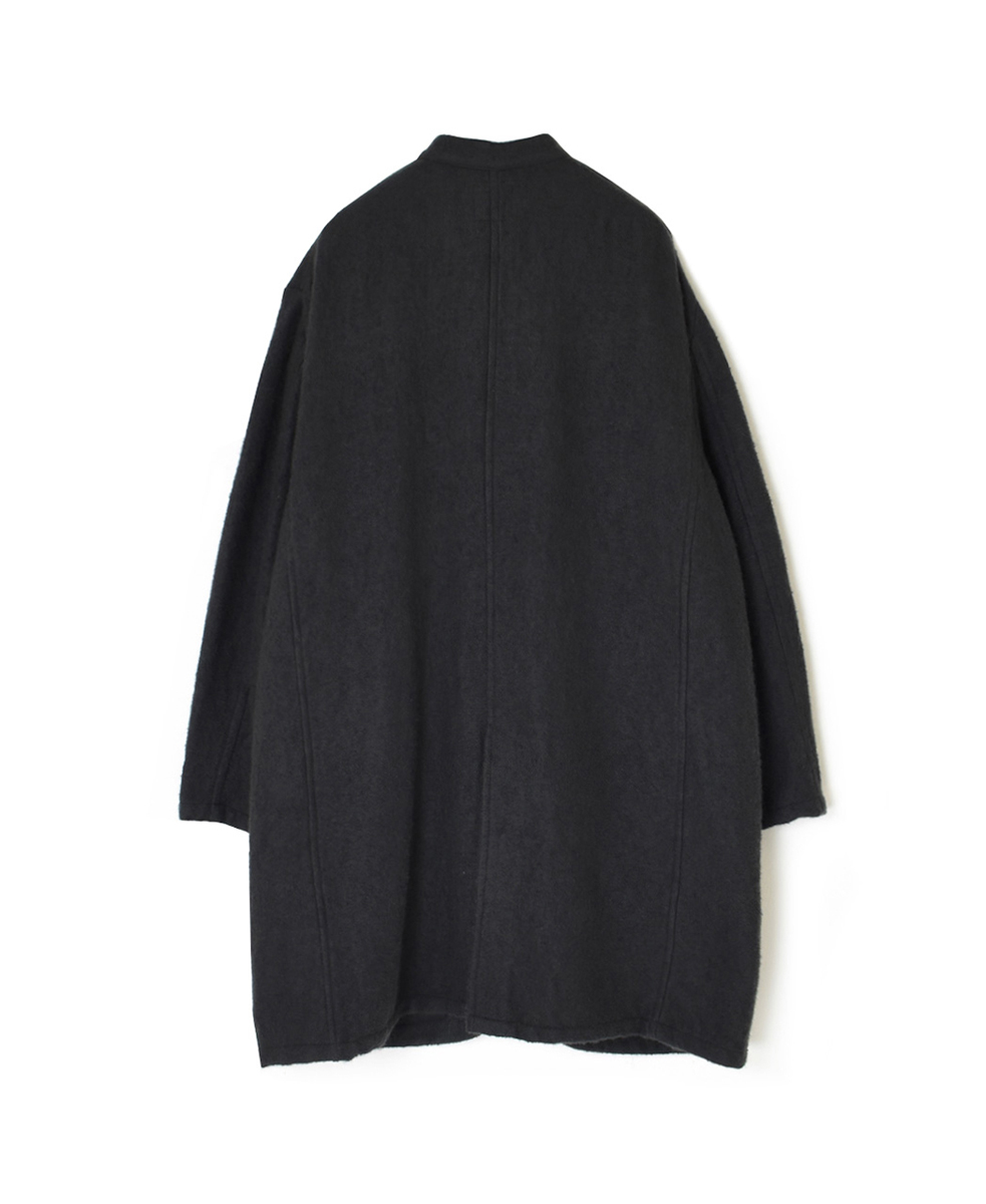 NMDS24552(コート) WOOL/COTTON STAND COLLAR FLY FRONT COAT