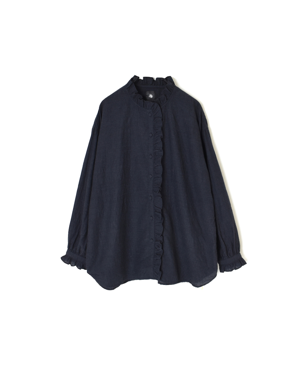 INMDS24741(シャツ) WOOL/COTTON/SILK PLAIN FRILL COLLAR SHIRT