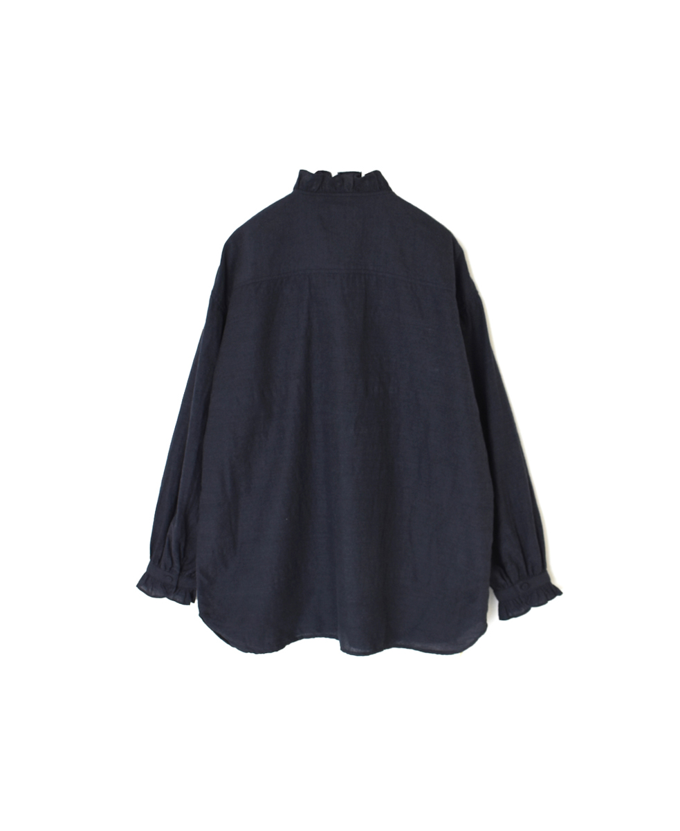 INMDS24741(シャツ) WOOL/COTTON/SILK PLAIN FRILL COLLAR SHIRT