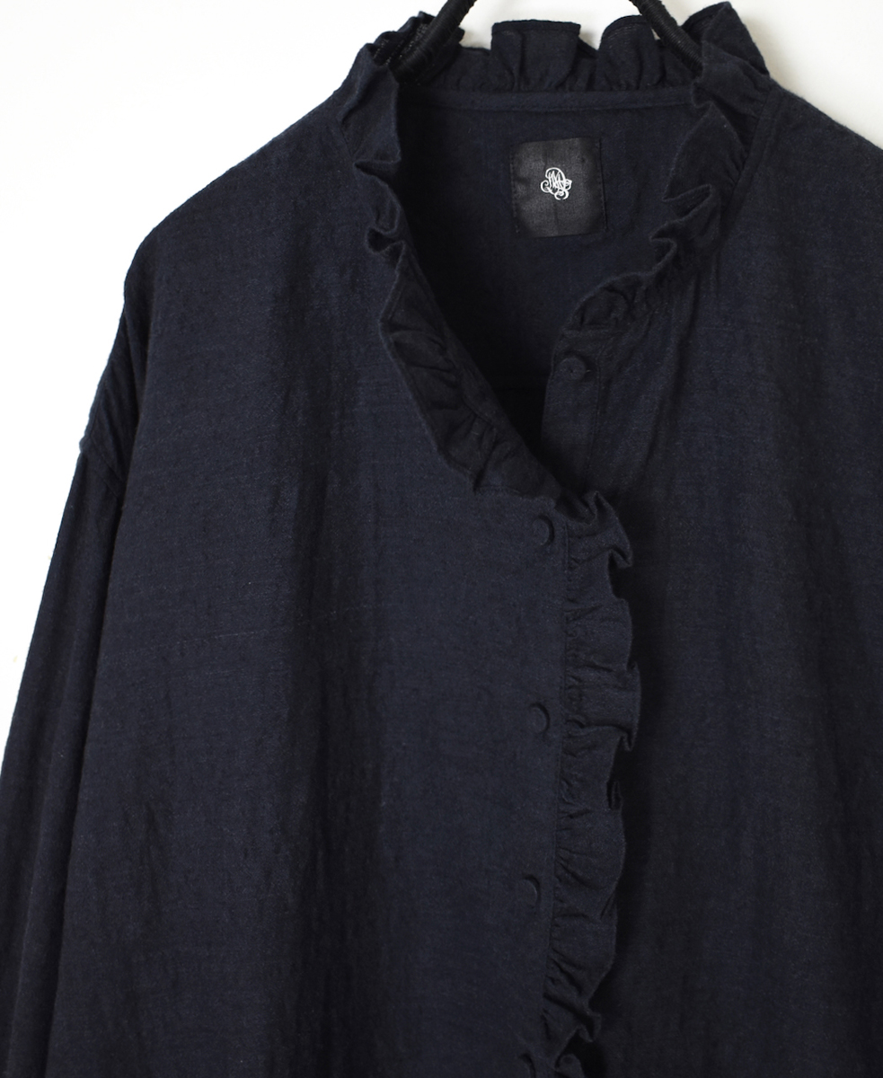 INMDS24741(シャツ) WOOL/COTTON/SILK PLAIN FRILL COLLAR SHIRT