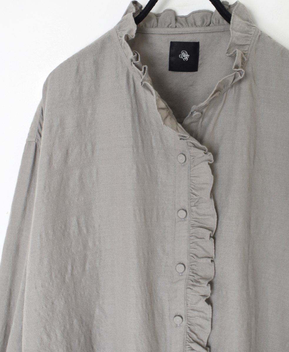 INMDS24741(シャツ) WOOL/COTTON/SILK PLAIN FRILL COLLAR SHIRT