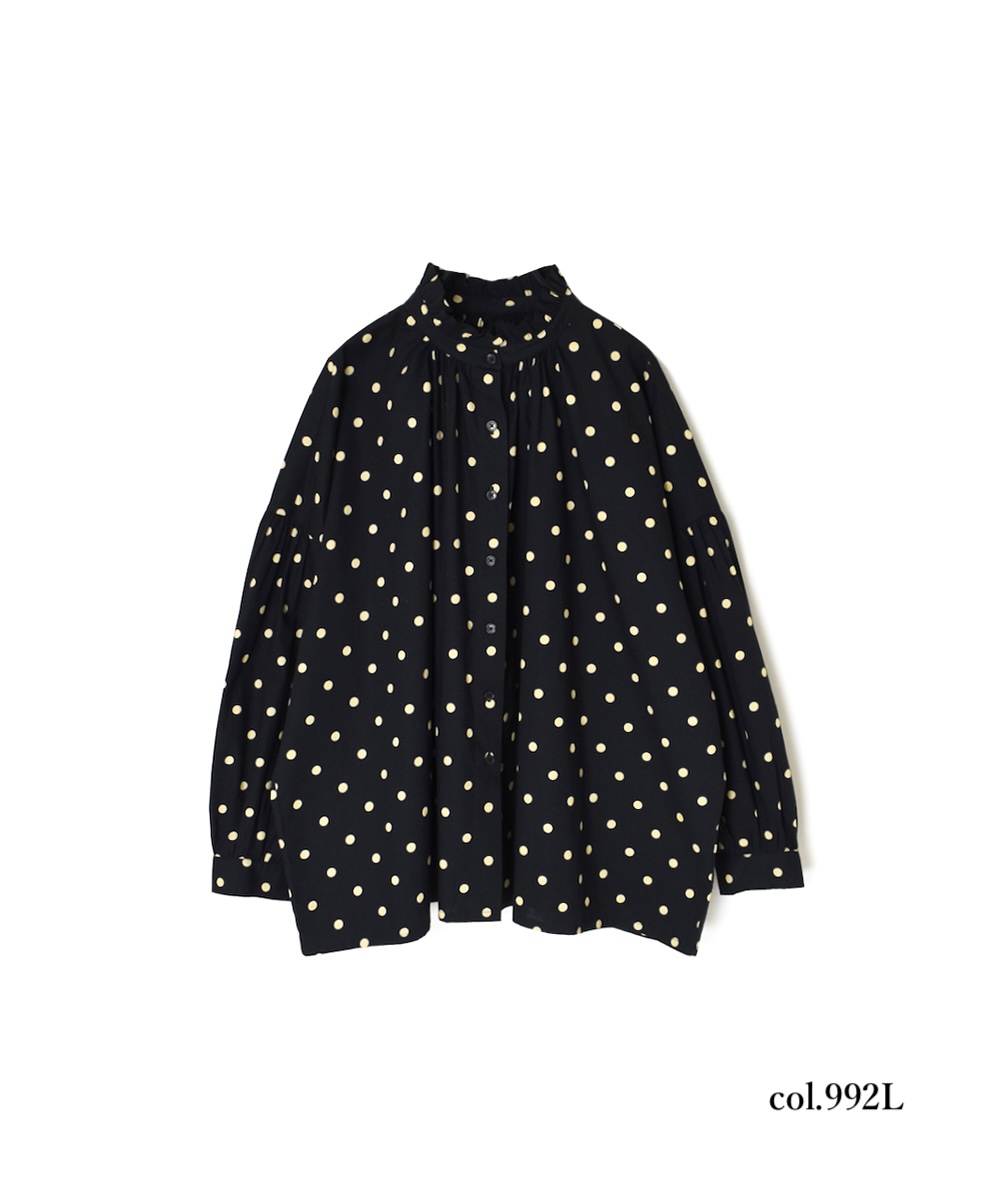 NSL24511(シャツ) 40s POPLIN DOT PRINT FRILL COLLAR SHIRT