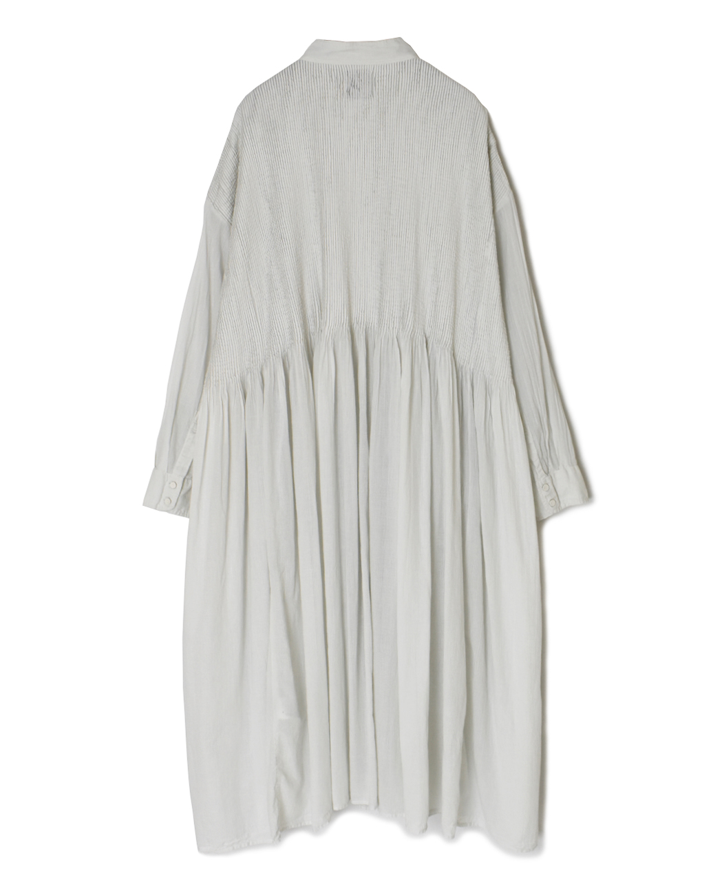 NMDS23504D (ワンピース) 80s ORGANIC VOILE STRIPE(OVERDYE) BANDED SHIRT DRESS WITH MINI PINTUCK