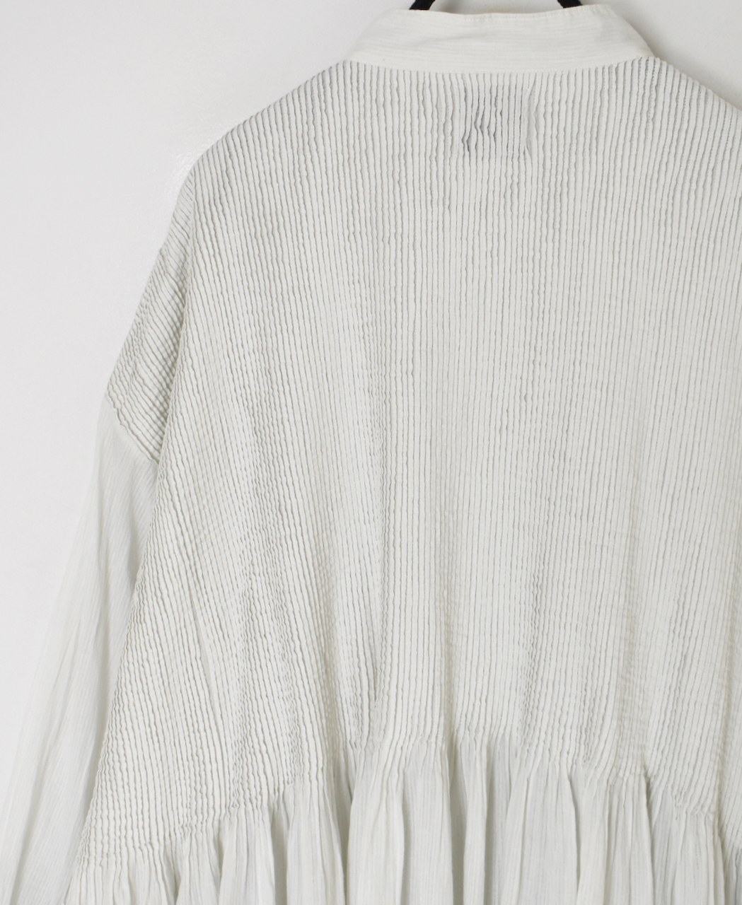 NMDS23504D (ワンピース) 80s ORGANIC VOILE STRIPE(OVERDYE) BANDED SHIRT DRESS WITH MINI PINTUCK