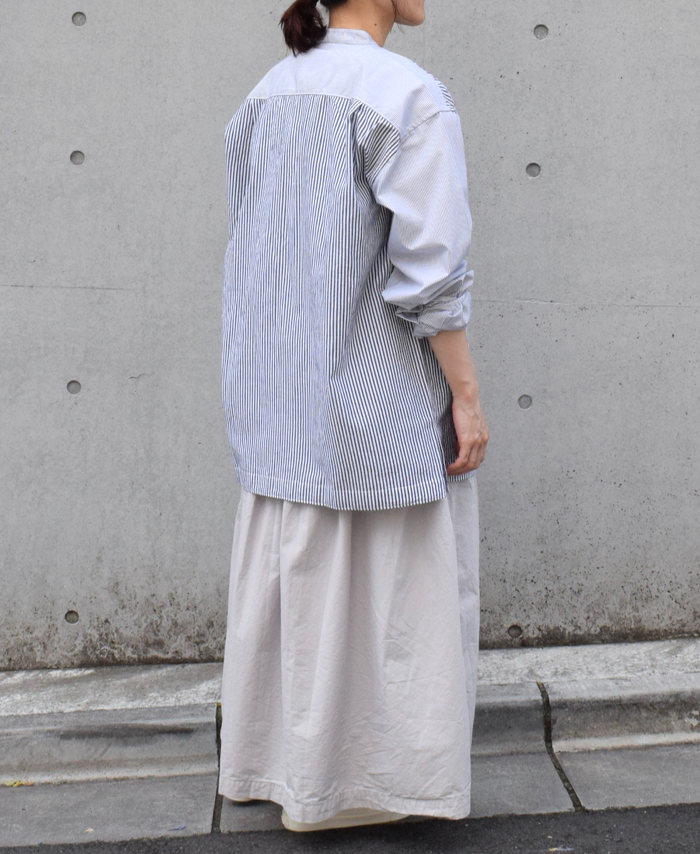 INAM2475PD(スカート) 40s POPLIN OVER DYED GATHERED SKIRT