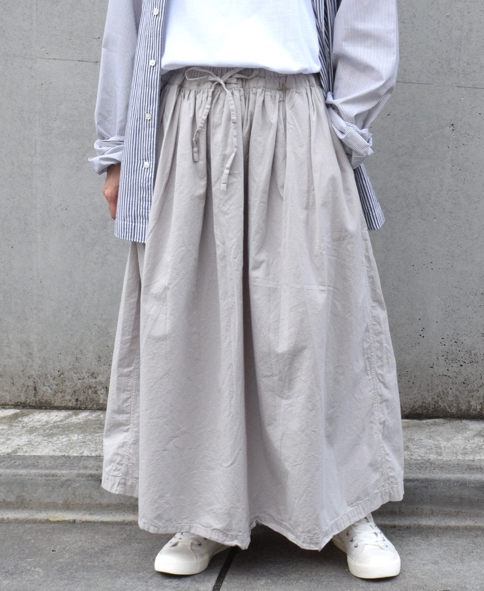 INAM2475PD(スカート) 40s POPLIN OVER DYED GATHERED SKIRT