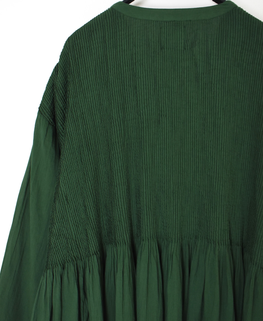 NMDS24202D(ワンピース) 80s ORGANIC VOILE STRIPE(OVERDYE) V-NECK PULLOVER DRESS WITH MINI PINTUCK