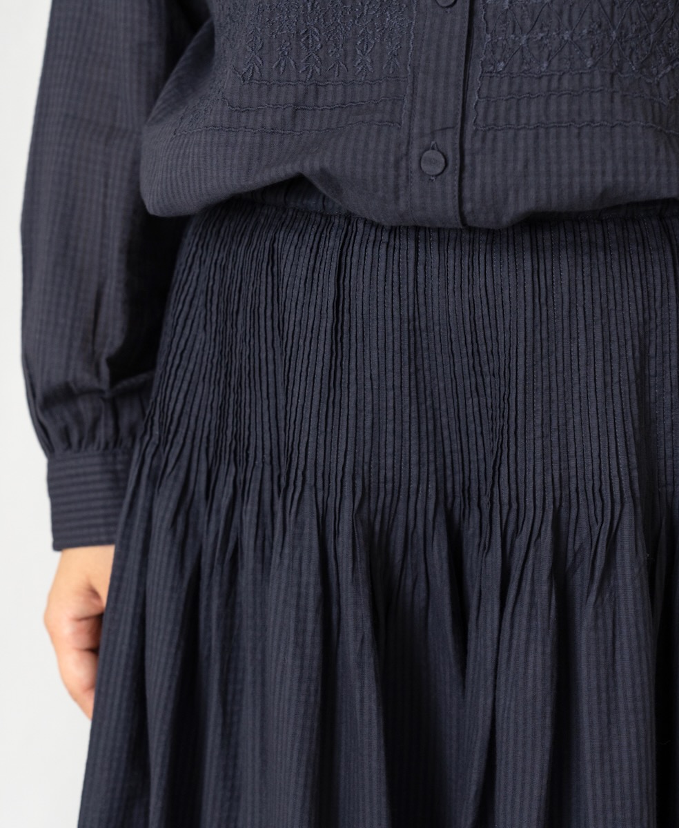 NMDS24604(キュロット) 80s ORGANIC COTTON SMALL CHECK CULOTTES WITH PINTUCK