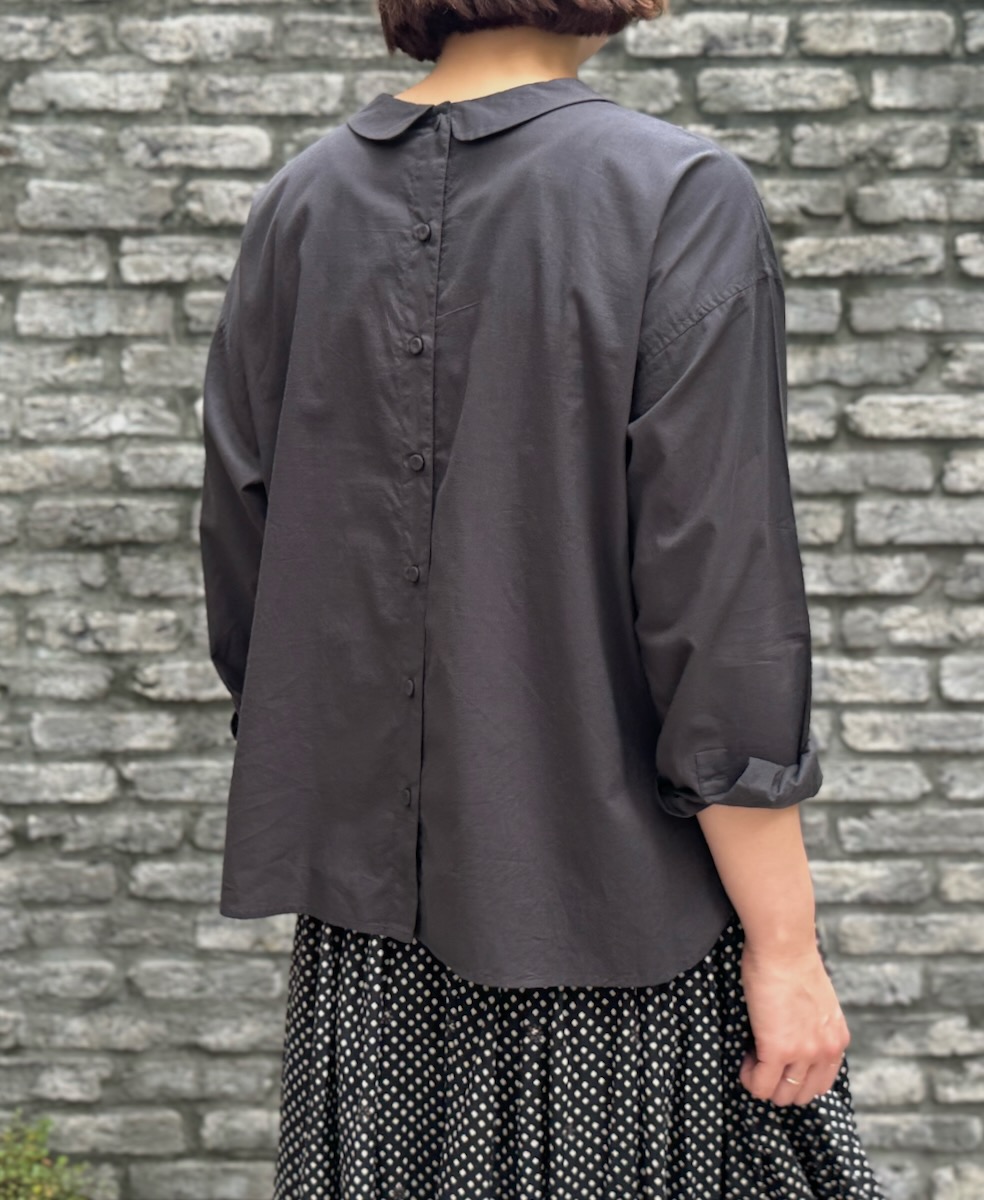 NMDS24593(シャツ) 60s ORGANIC CAMBRIC BACK OPENING ROUND COLLAR SHIRT