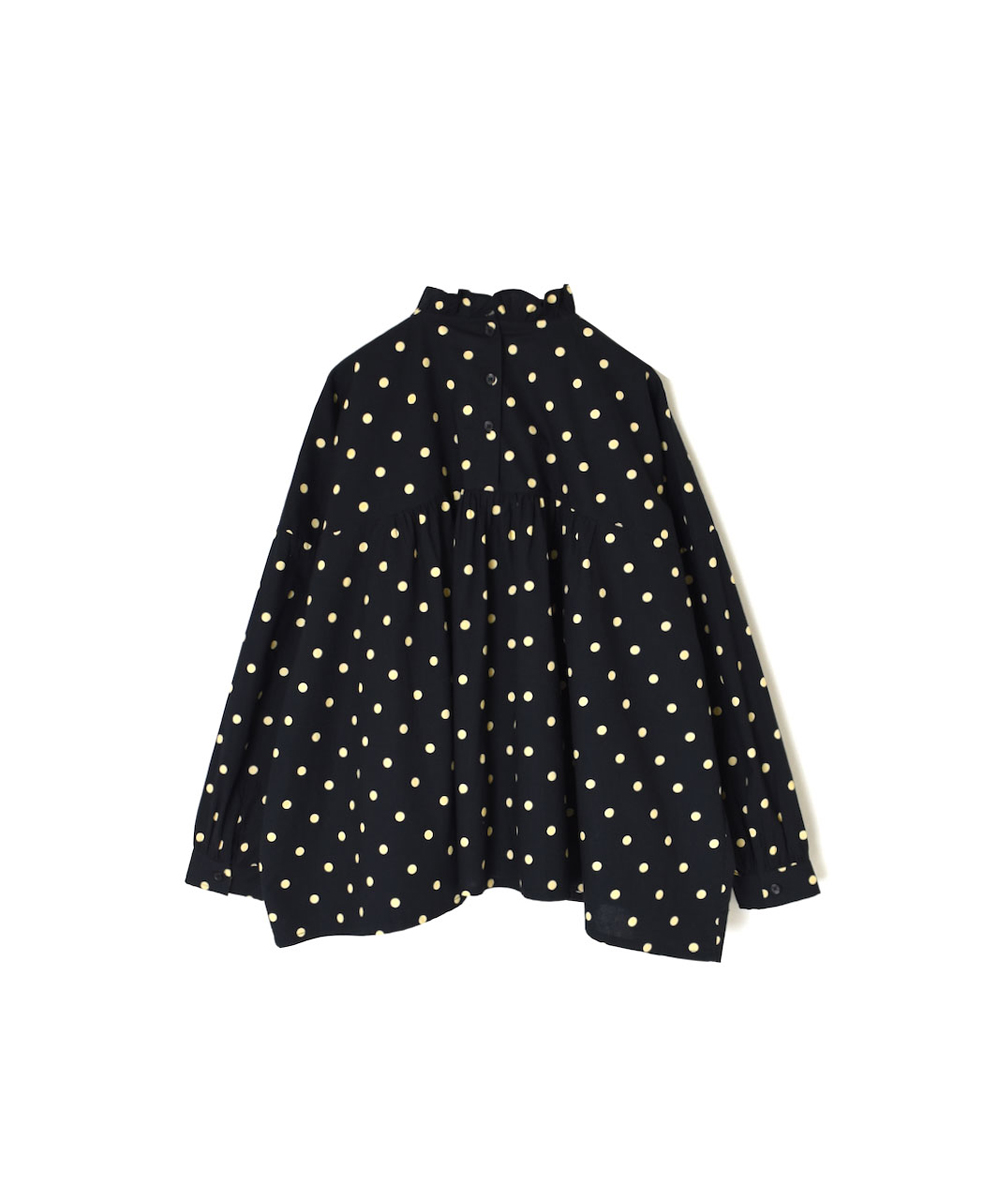 NSL24512(シャツ) 40s POPLIN DOT PRINT BACK OPENING FRILL COLLAR SHIRT