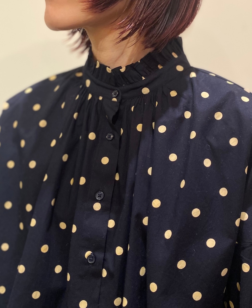 NSL24511(シャツ) 40s POPLIN DOT PRINT FRILL COLLAR SHIRT