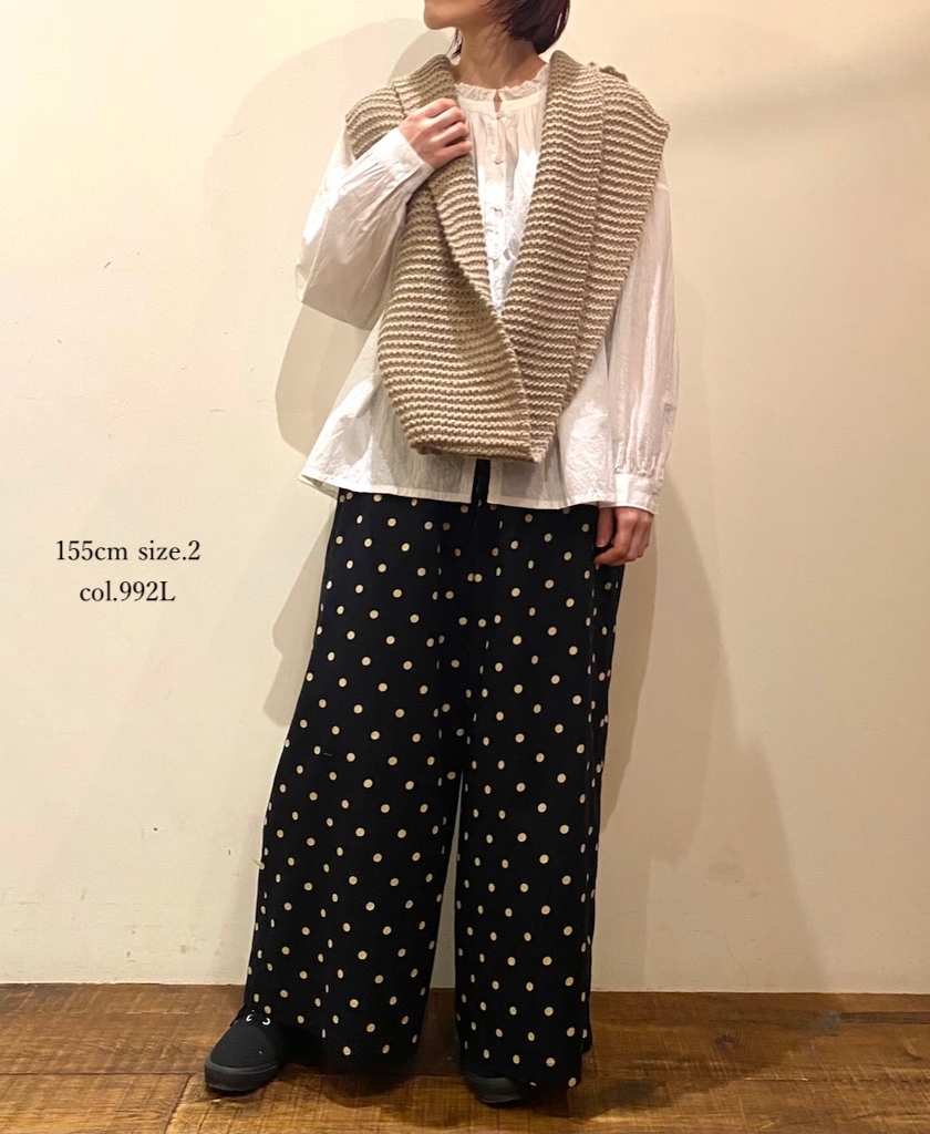 NSL22536 (パンツ) 40s POPLIN DOT PRINT WIDE EASY PANTS