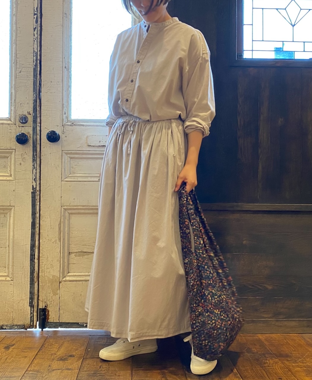 INAM2475PD(スカート) 40s POPLIN OVER DYED GATHERED SKIRT