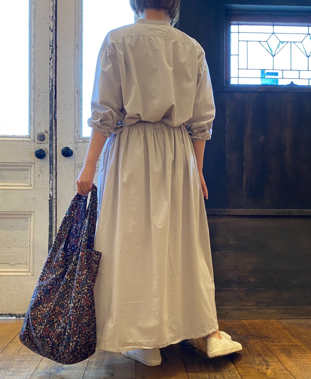 INAM2475PD(スカート) 40s POPLIN OVER DYED GATHERED SKIRT