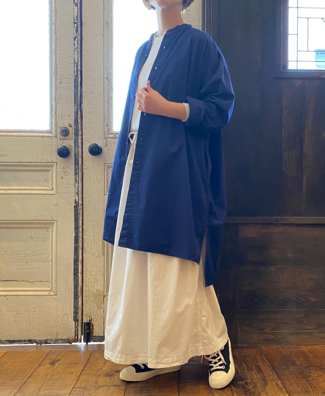 INAM2475PD(スカート) 40s POPLIN OVER DYED GATHERED SKIRT