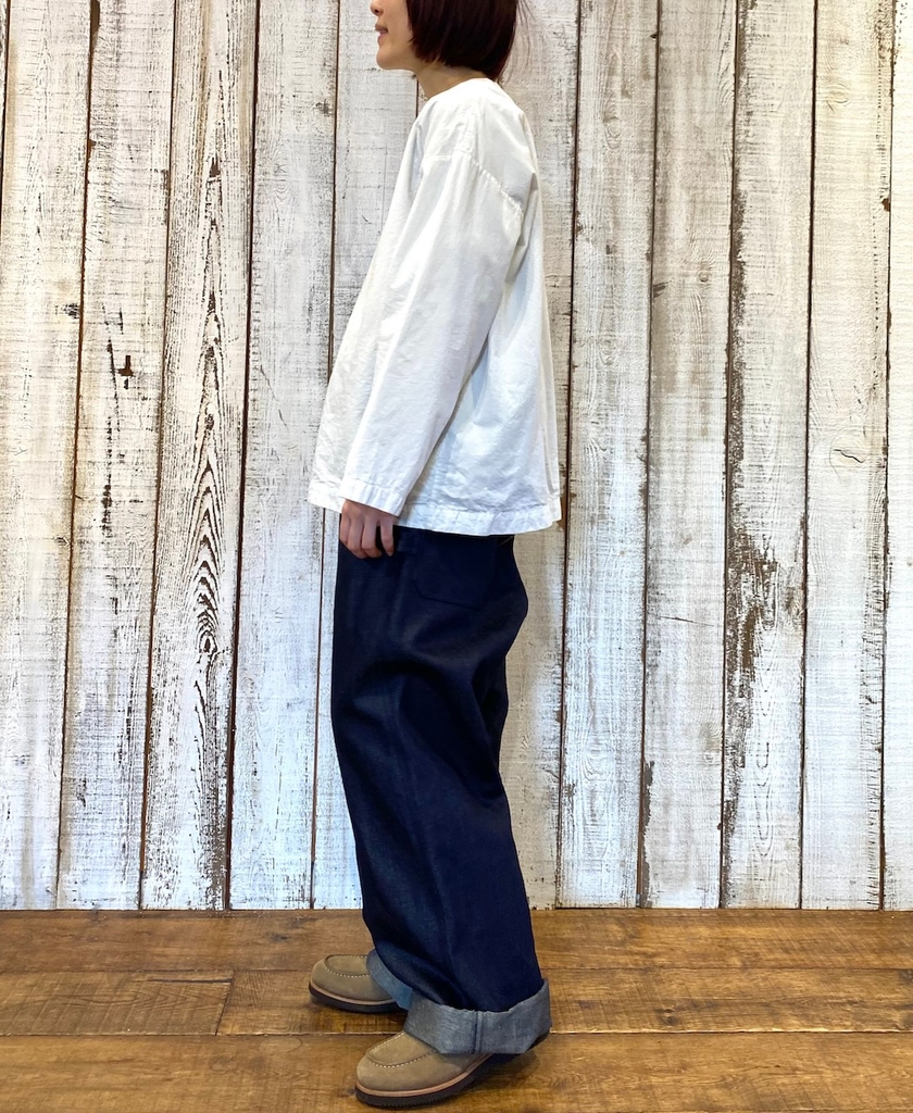 INAM2473PD(スモック) 40s POPLIN OVER DYED BOAT NECK SMOCK