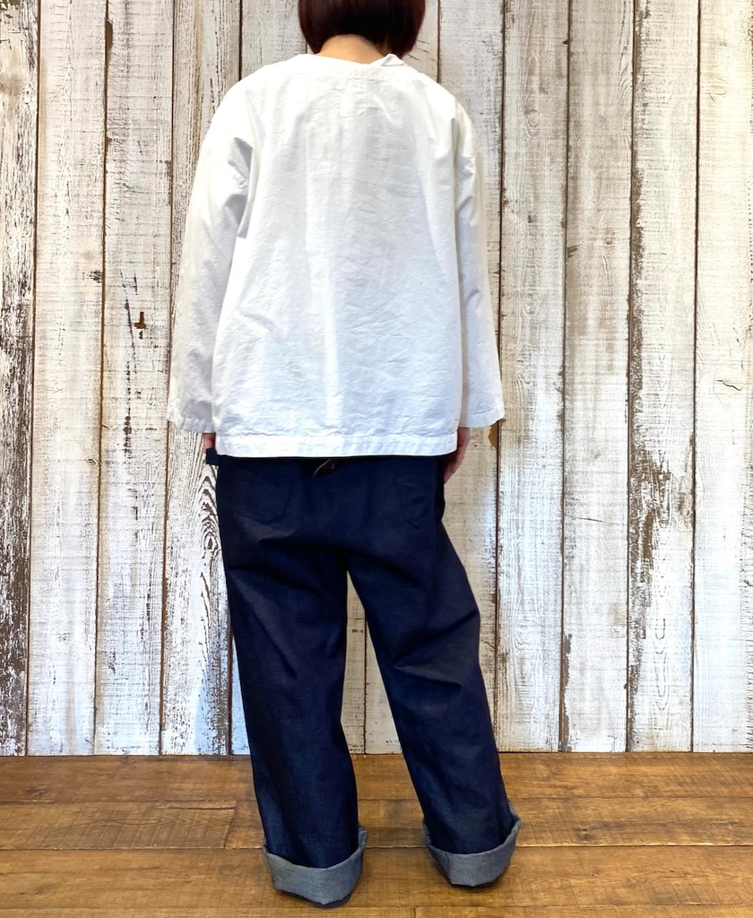 INAM2473PD(スモック) 40s POPLIN OVER DYED BOAT NECK SMOCK