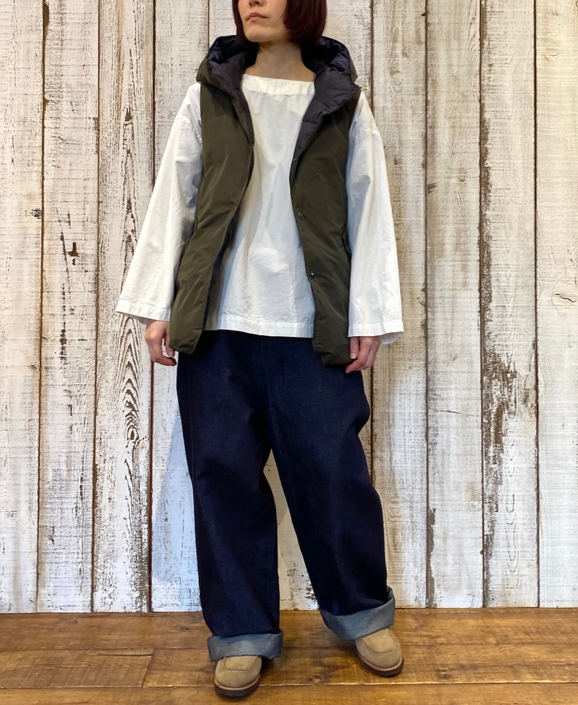 INAM2473PD(スモック) 40s POPLIN OVER DYED BOAT NECK SMOCK