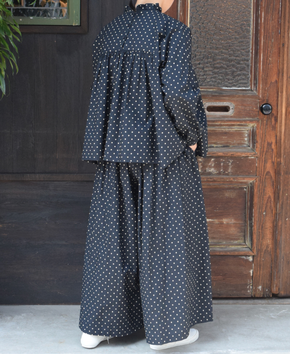 NSL24513(キュロット) 40s POPLIN DOT PRINT CULOTTES