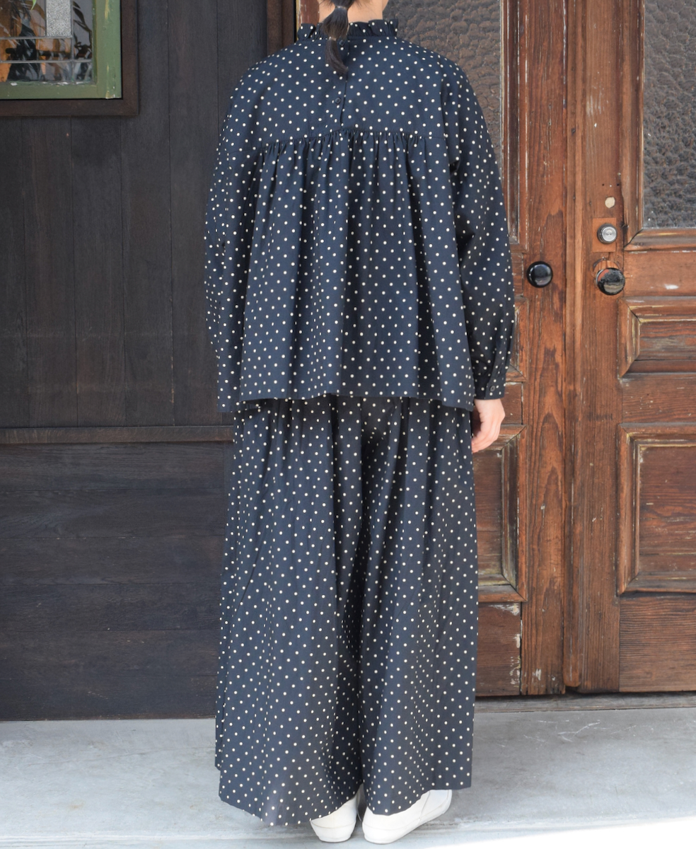 NSL24513(キュロット) 40s POPLIN DOT PRINT CULOTTES