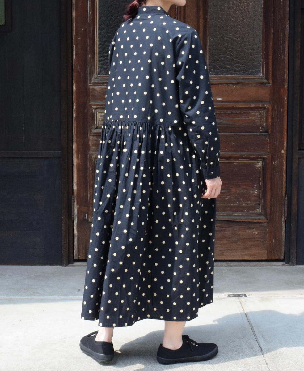 NSL22533 (ワンピース) 40s POPLIN DOT PRINT REGULAR COLLAR DRESS