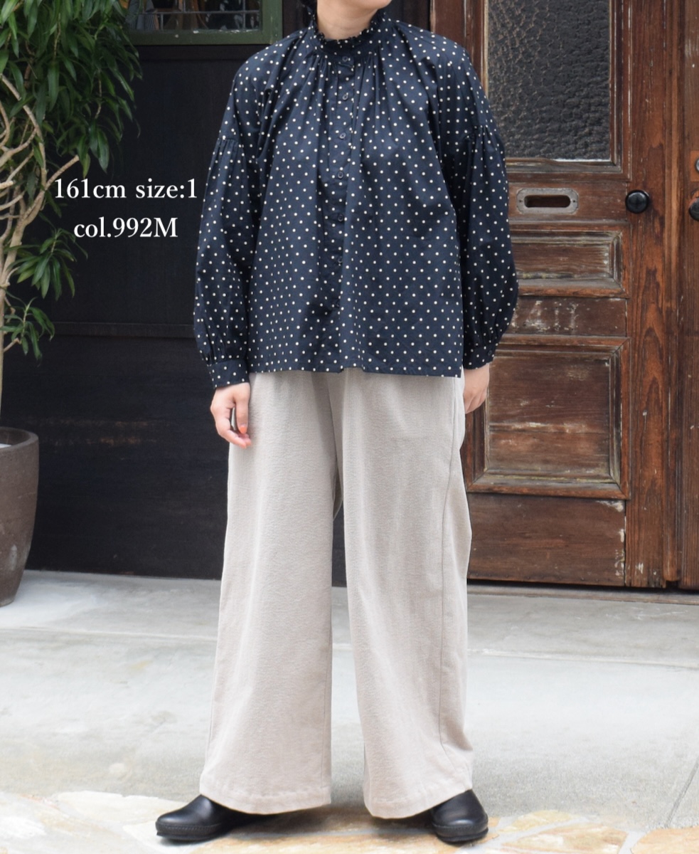 NSL24511(シャツ) 40s POPLIN DOT PRINT FRILL COLLAR SHIRT