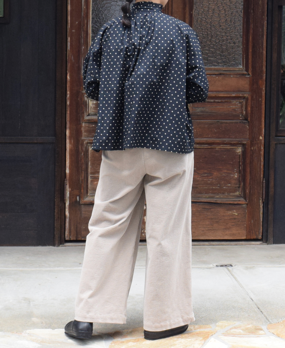 NSL24511(シャツ) 40s POPLIN DOT PRINT FRILL COLLAR SHIRT