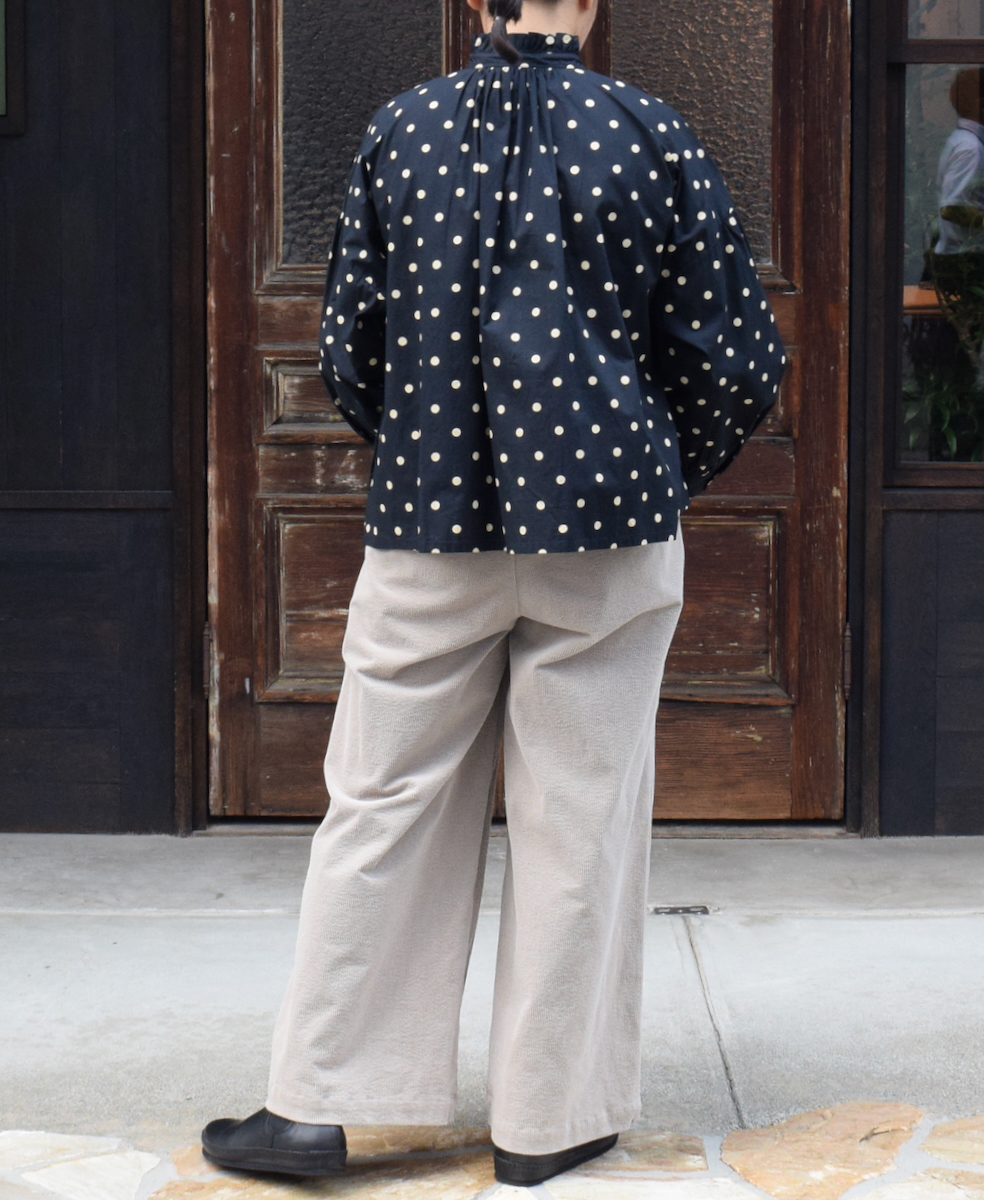 NSL24511(シャツ) 40s POPLIN DOT PRINT FRILL COLLAR SHIRT