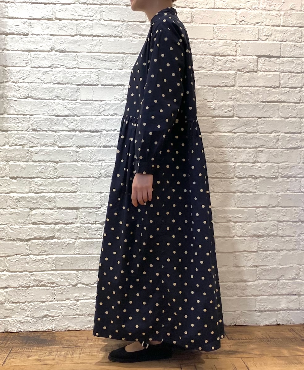 NSL22533 (ワンピース) 40s POPLIN DOT PRINT REGULAR COLLAR DRESS