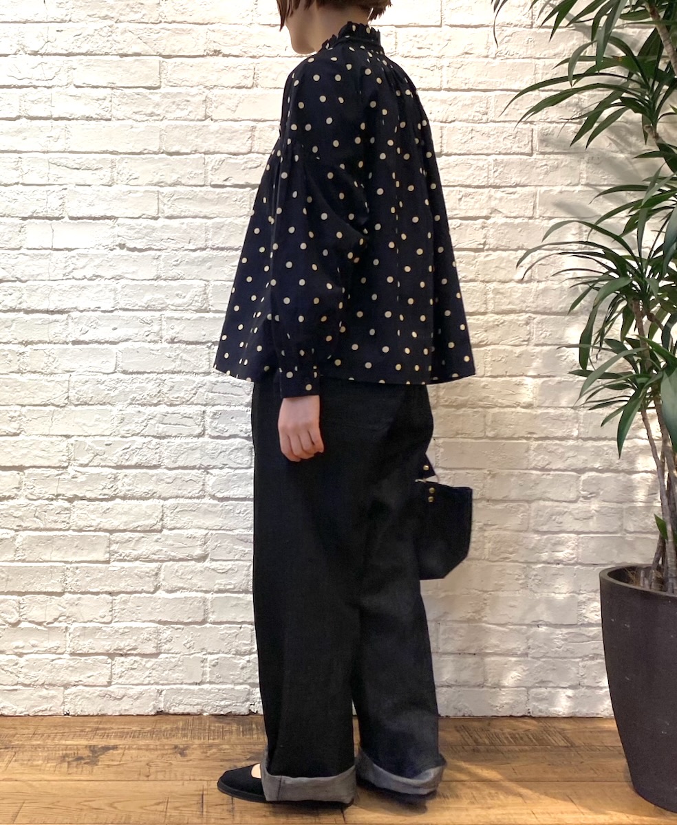 NSL24511(シャツ) 40s POPLIN DOT PRINT FRILL COLLAR SHIRT