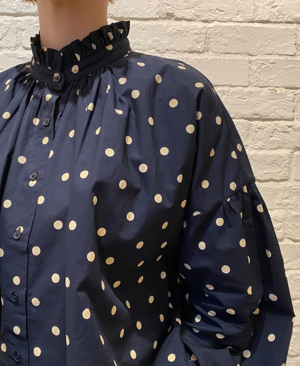 NSL24511(シャツ) 40s POPLIN DOT PRINT FRILL COLLAR SHIRT