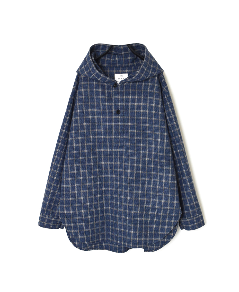 NHT2453WC(プルオーバー) MIX WOOL CHECK HOODED PULLOVER SHIRT